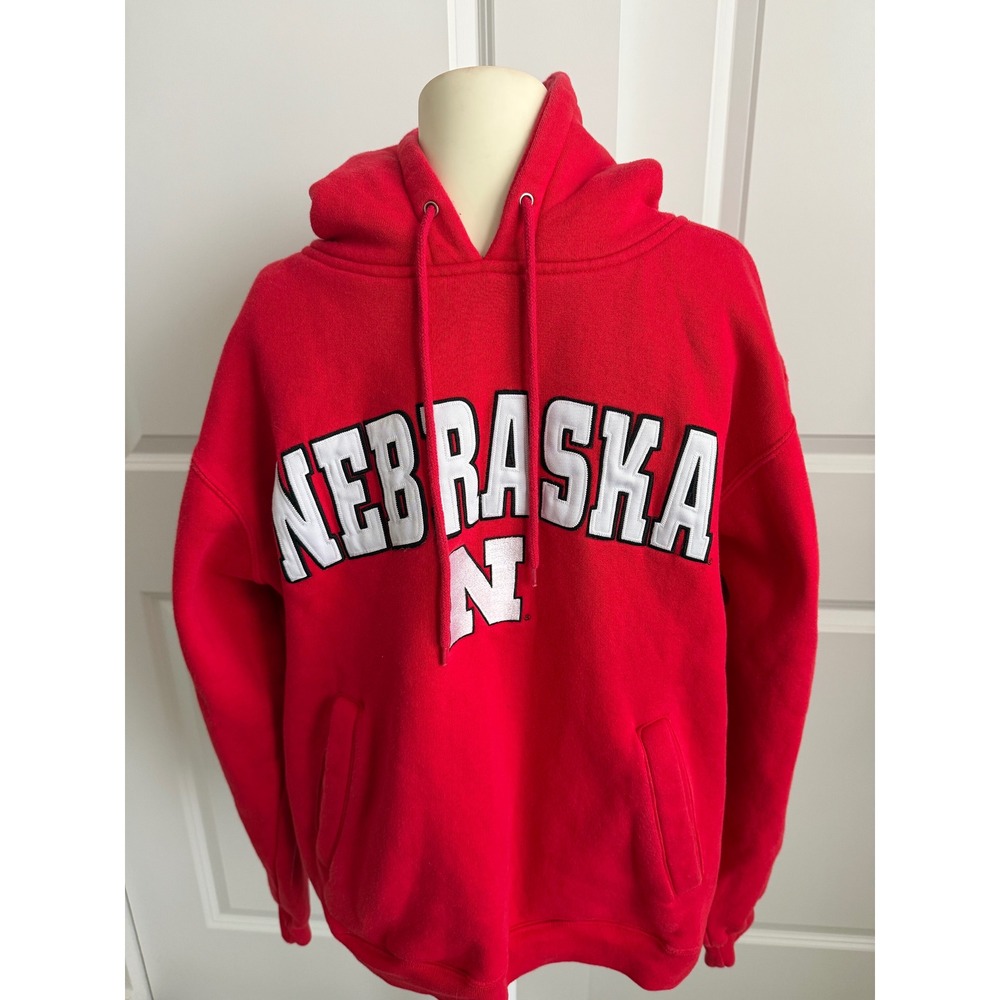 Nebraska Huskers Hoodie Red NCAA Sweatshirt Mens Medium Champs Sports